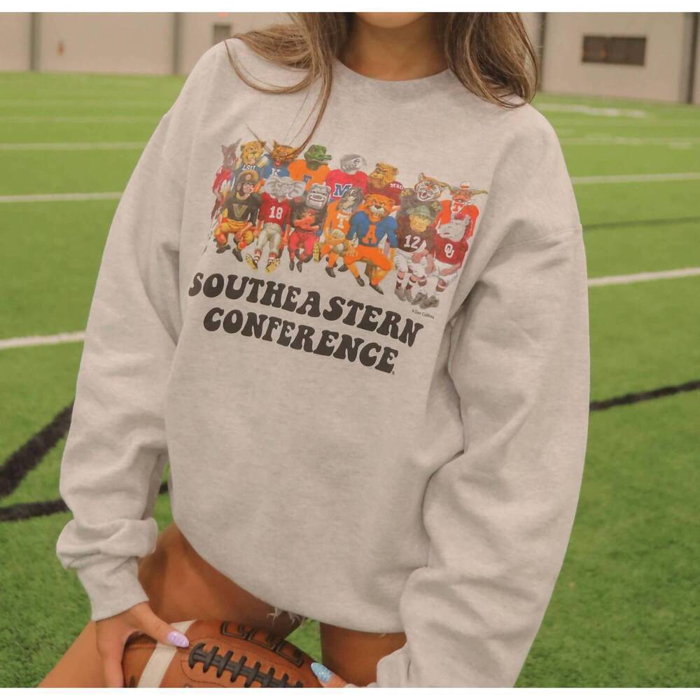 NEW CHARLIE SOUTHERN sec graphic sweatshirt in white - Picture 3 of 4
